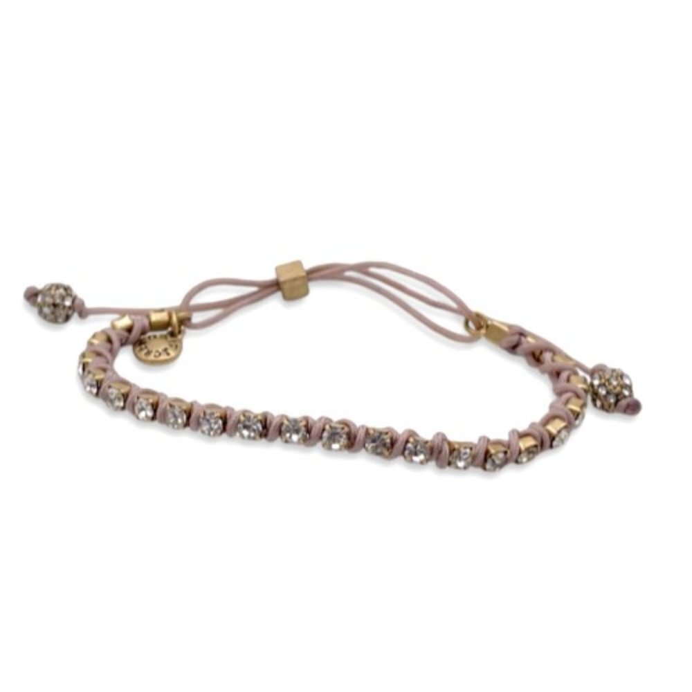 J. Crew Women's Statement Sparkly Crystal Bracelet Dangling Beads Adjustable